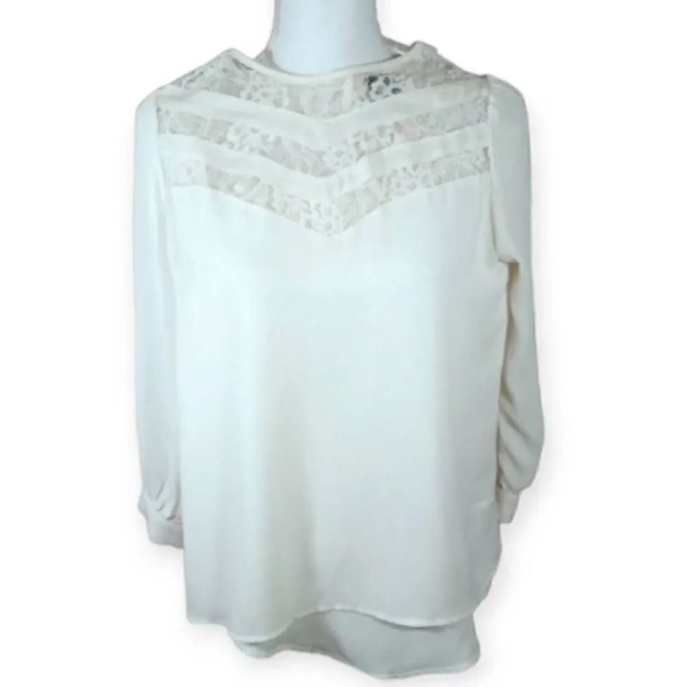 LOVE & HAIGHT CREAM BLOUSE SZ.XS EUC.